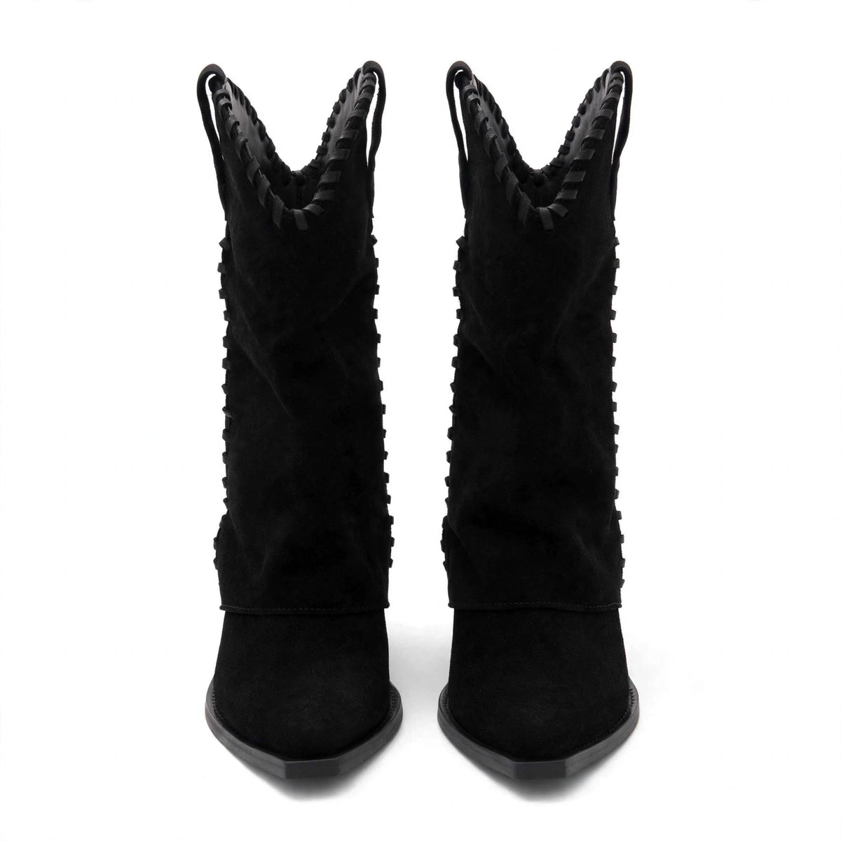 FOLD WESTERN BOOTS — BLACK