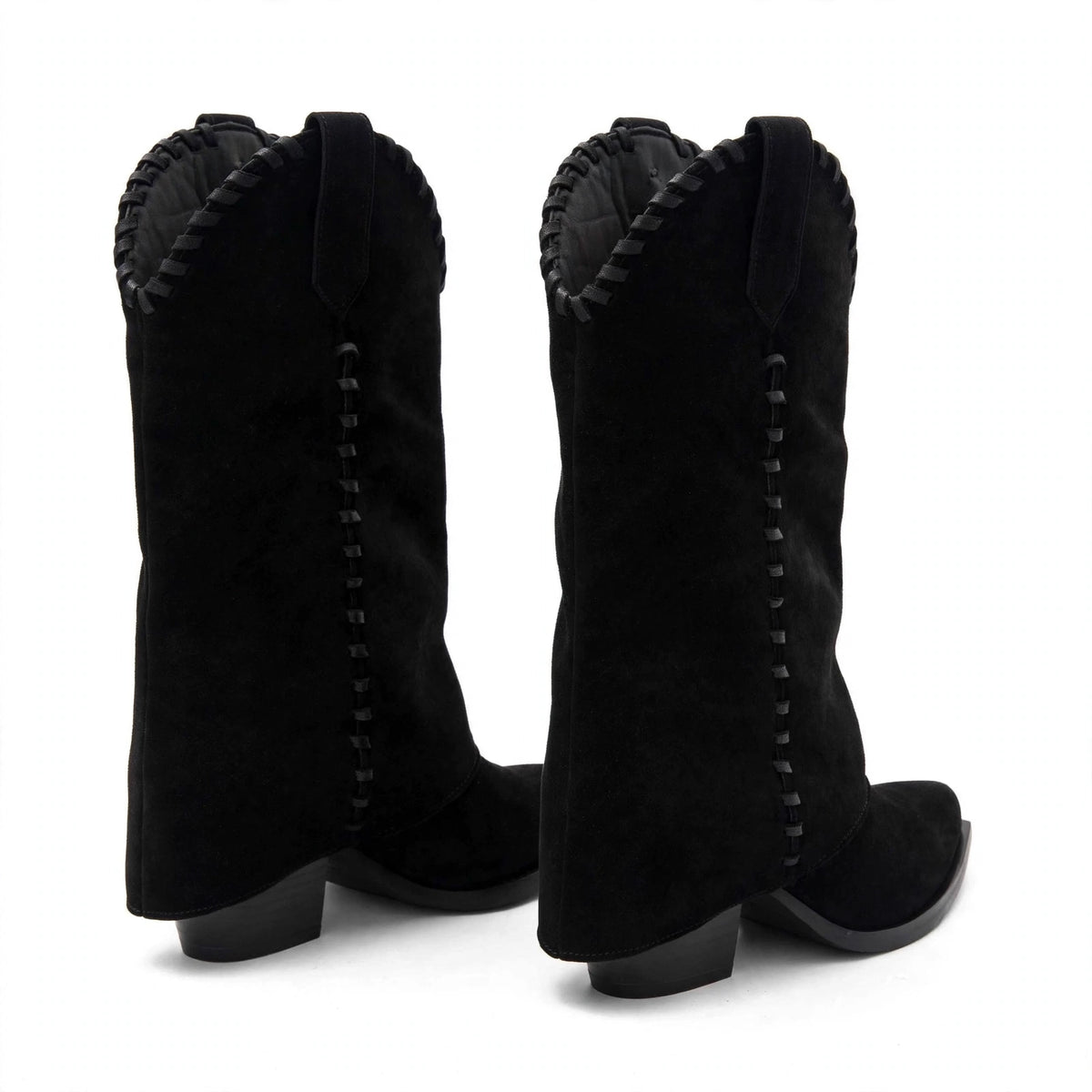 FOLD WESTERN BOOTS — BLACK