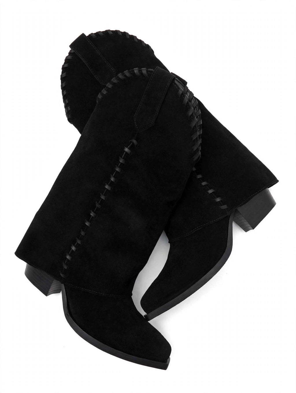 FOLD WESTERN BOOTS — BLACK